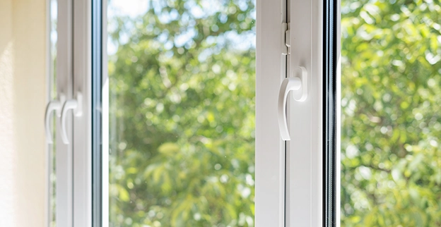 A closeup of a newly installed window.