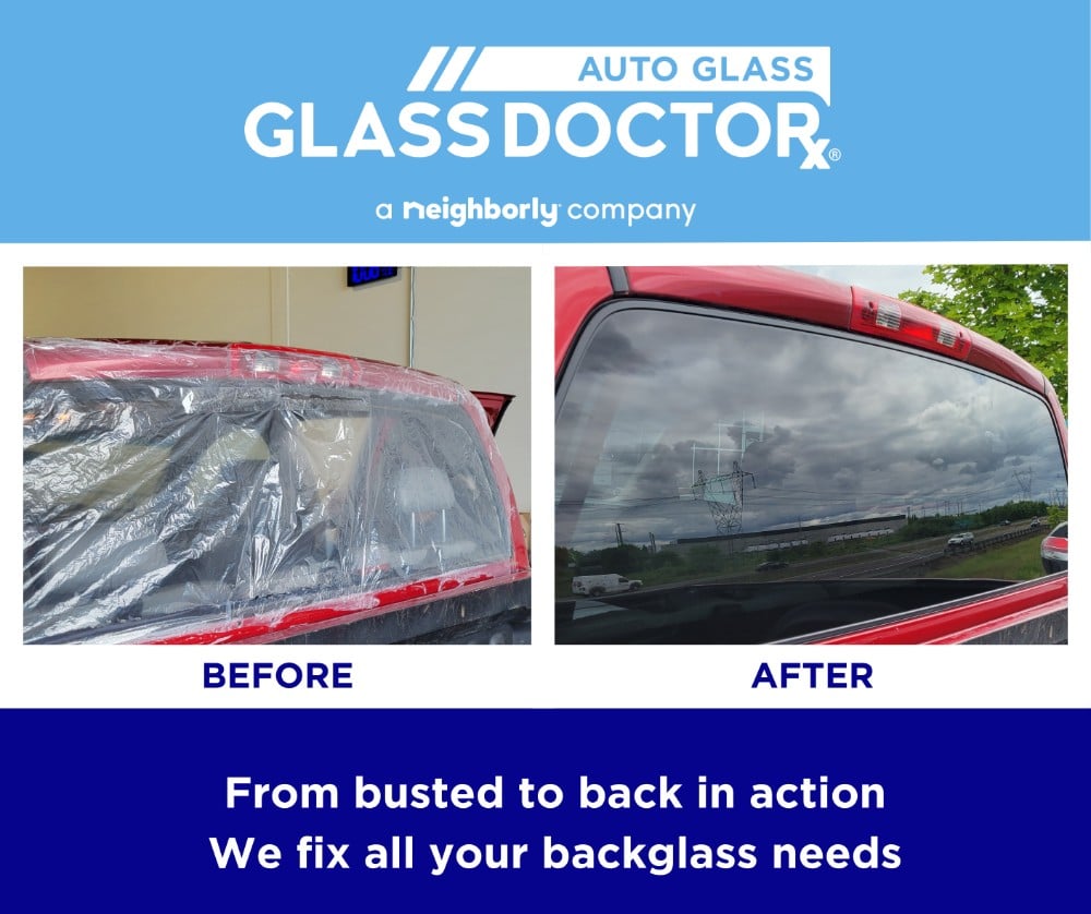 Back Glass before and after Repair