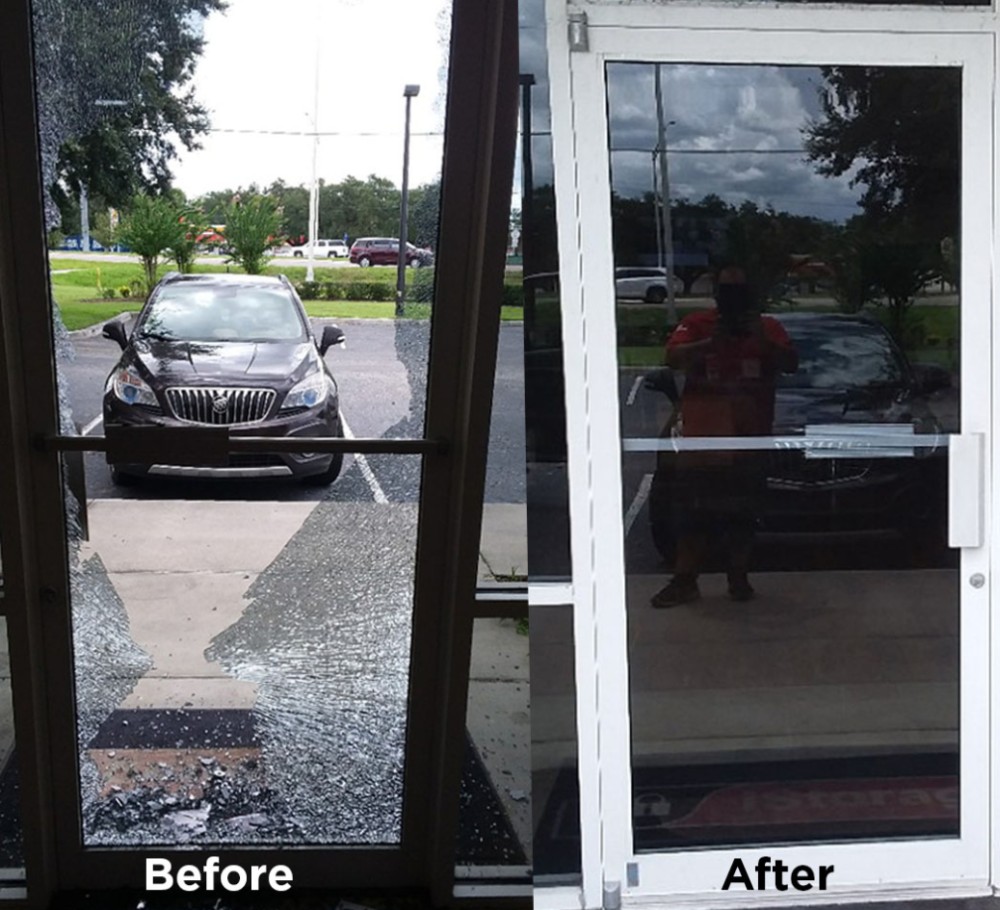Glass Doctor Before & After Storefront Door Replacement
