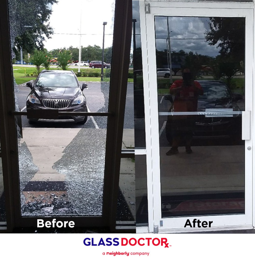 Glass Doctor Before & After Storefront Door Replacement