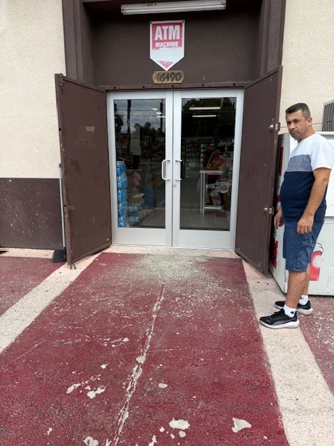 Completed store front doors in Indio