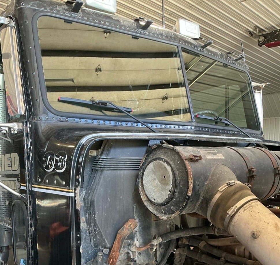 Dump Truck Split Windshield