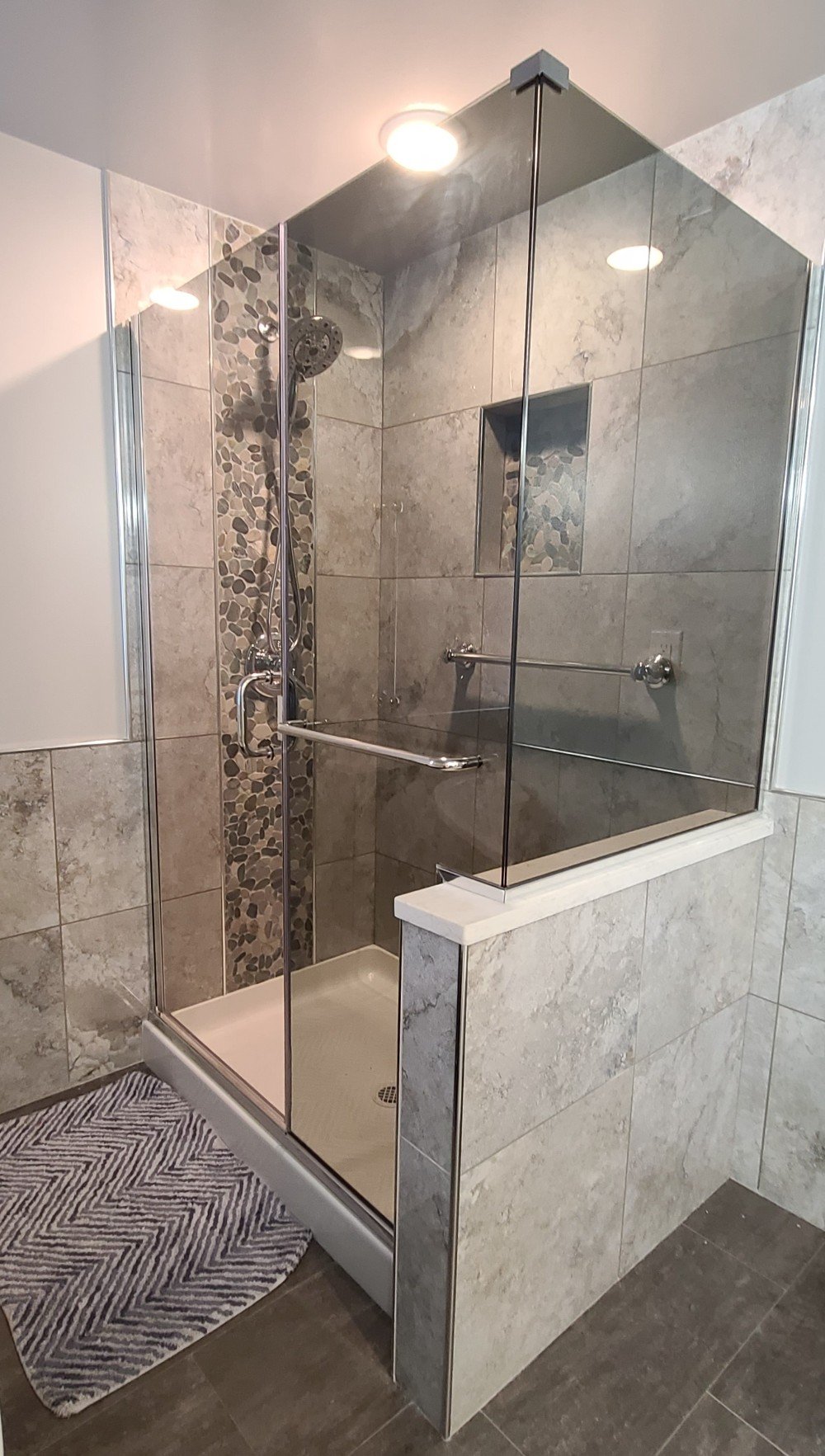 Grey Tint Semi Frameless Swing Door installed by Glass Doctor of Fairbanks