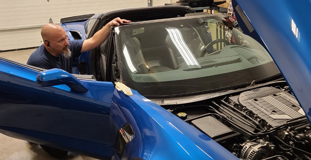 Windshield Replacement on 2016 Corvette Z06 at Glass Doctor of Fairbanks