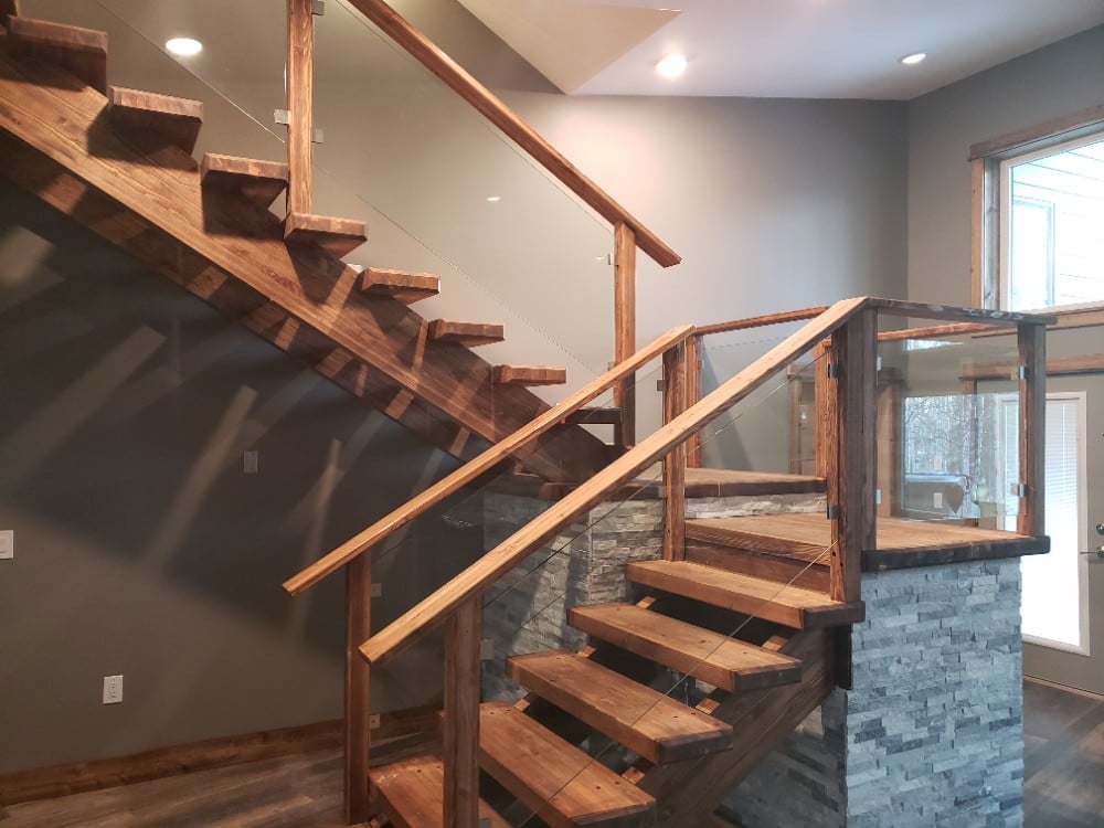 Wood Railing with 3/8