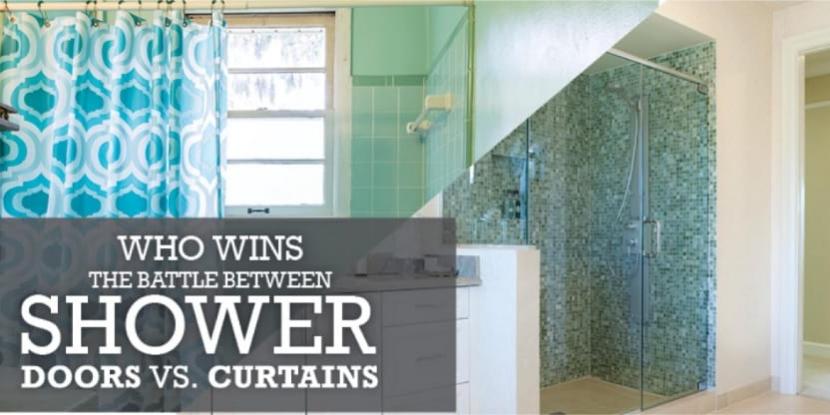 Shower Doors Vs Curtains Who, Shower Curtain Or Glass Door On Tub