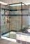 rectangle shower enclosure with heavy glass swinging doors