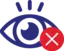 Eye icon with an X over it