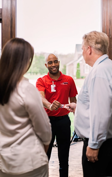 Glass Doctor professional greeting customers.