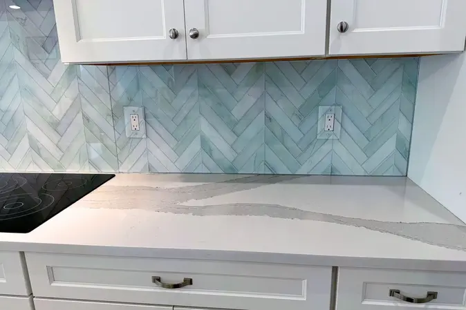 IMAGIO subway tile counter backsplash.