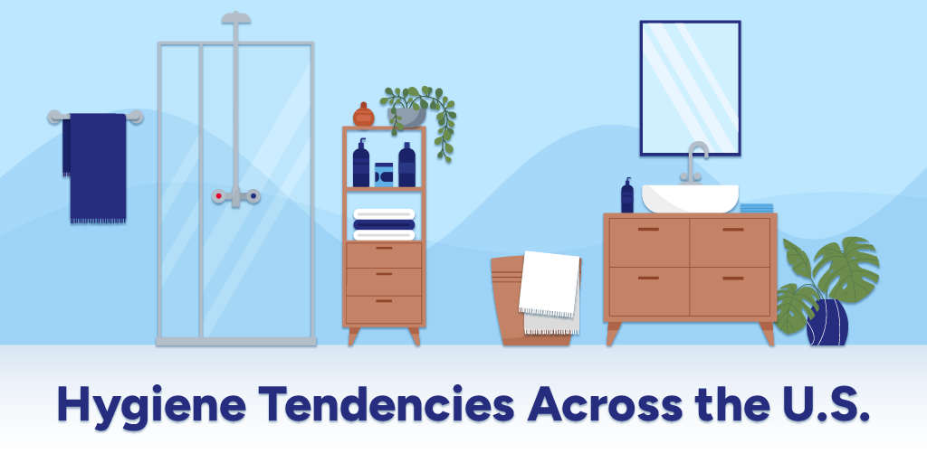 Introductory image for a blog about hygiene tendencies across the U.S.