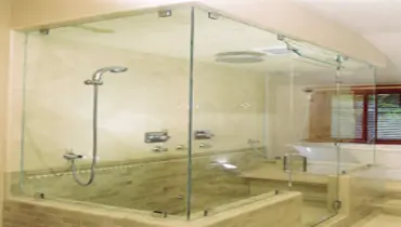 A Heavy Glass Shower Enclosure