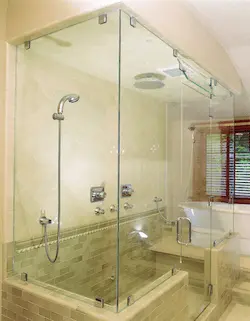 A Heavy Glass Shower Enclosure