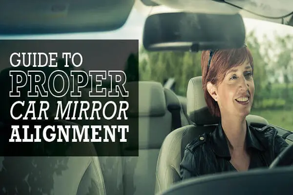 A women driving with proper mirror allignment.