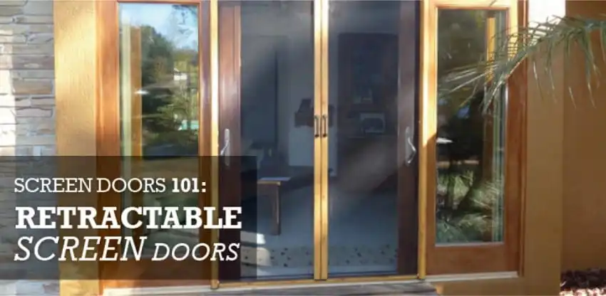 Rectractable screen doors on a house