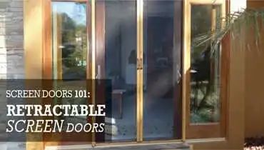 Rectractable screen doors on a house
