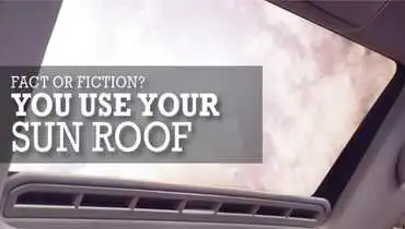 Interior view of a vehicle sunroof