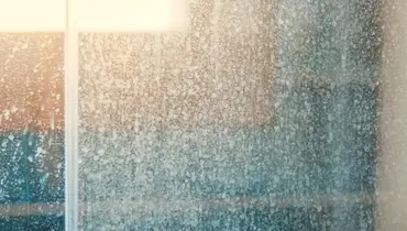 Hard water stains on glass window