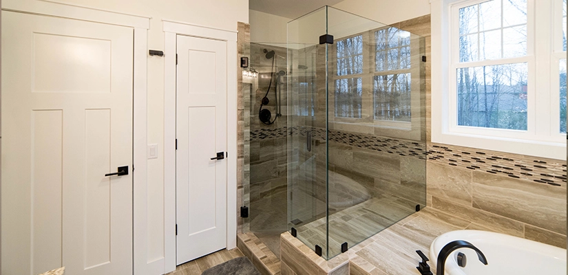 Walk-in shower and bathtub image.