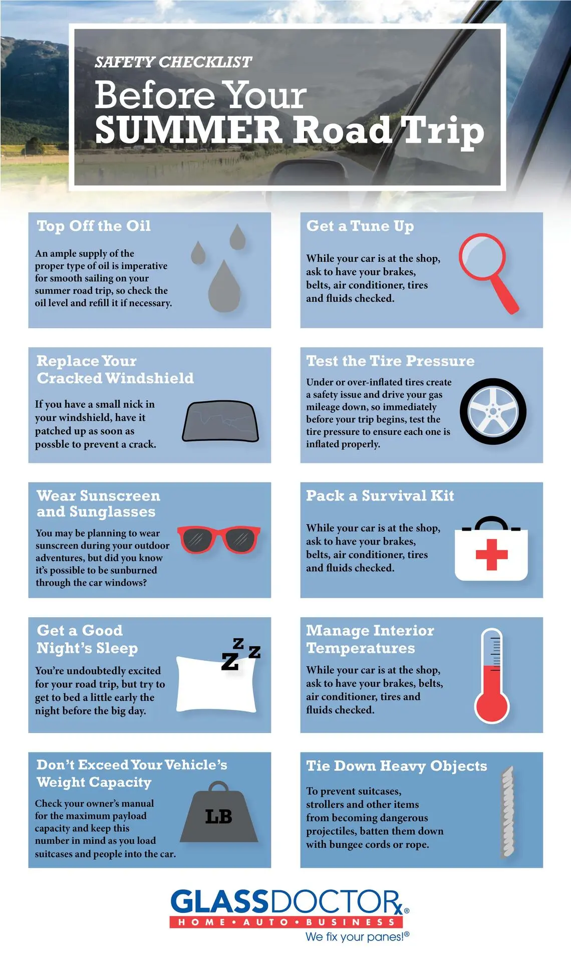 Safety Checklist Before Your Summer Roadtrip Infographic