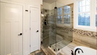 Walk-in shower and bathtub image.